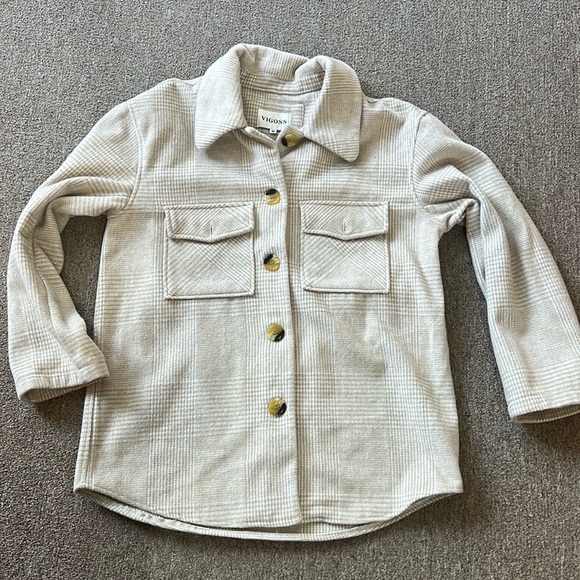 Vigoss Shacket jacket Tan plaid Size medium - Picture 1 of 3